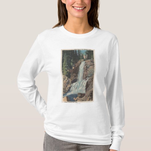 Glacier, MT - Uitzicht van Trick Herfsten & Medici T-shirt (Voorkant)