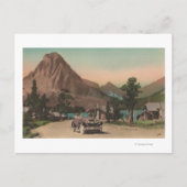 Glacier, MT - Uitzicht van Two Chalets & Mt. Rockw Briefkaart (Voorkant)