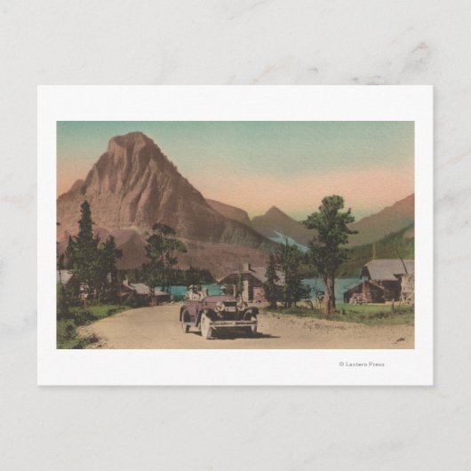 Glacier, MT - Uitzicht van Two Chalets & Mt. Rockw Briefkaart (Voorkant)