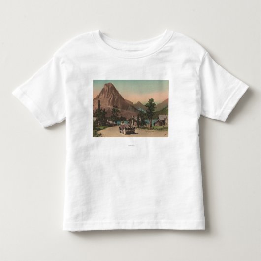 Glacier, MT - Uitzicht van Two Chalets & Mt. Rockw Kinder Shirts (Voorkant)