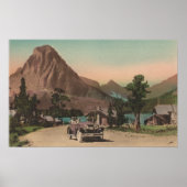 Glacier, MT - Uitzicht van Two Chalets & Mt. Rockw Poster (Voorkant)