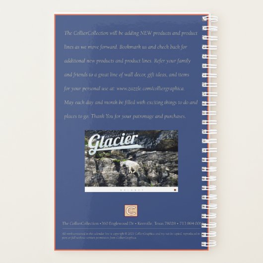 GLACIER NAT’L PARK-Montana-Glaciers- Planner (Achterkant)