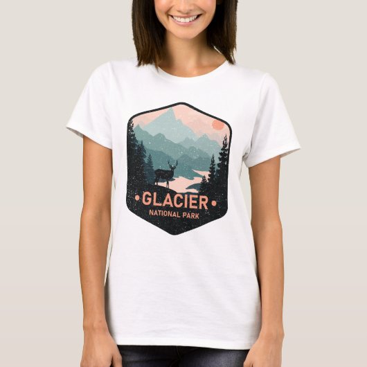  Glacier Nationaal Park Deer Mountains Gift T-shirt (Voorkant)