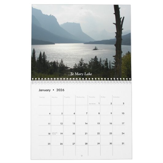Glacier Nationaal Park Fotografisch Kalender (Jan 2026)