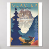 Glacier Nationaal Park Litho Kunstwerk Poster (Voorkant)