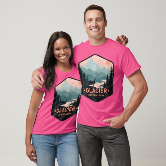 Glacier Nationaal Park Montana Herten Wandelen Cam T-shirt (Unisex)