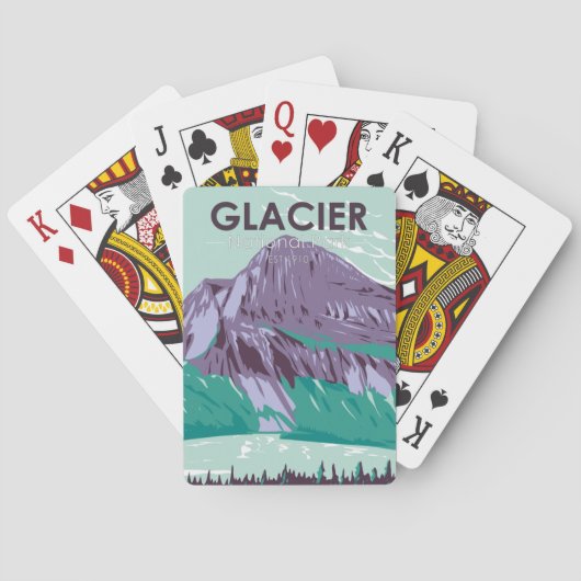 Glacier Nationaal Park Montana Hidden Lake  Pokerkaarten (Achterkant)