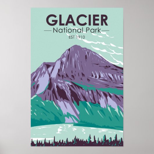Glacier Nationaal Park Montana Hidden Lake  Poster (Voorkant)