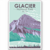Glacier Nationaal Park Montana Hidden Lake  Sticker (Voorkant)