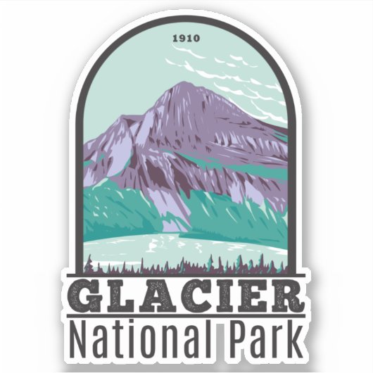 Glacier Nationaal Park Montana Hiddlen Lake Sticker (Voorkant)