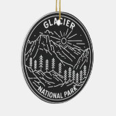 Glacier Nationaal Park Montana Monoline Keramisch Ornament (Rechts)
