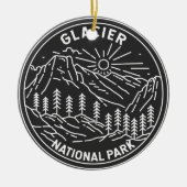 Glacier Nationaal Park Montana Monoline Keramisch Ornament (Voorkant)