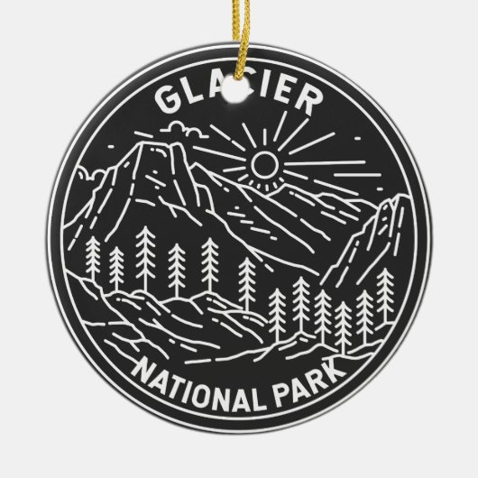 Glacier Nationaal Park Montana Monoline Keramisch Ornament (Voorkant)