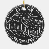 Glacier Nationaal Park Montana Monoline Keramisch Ornament (Achterkant)