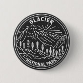 Glacier Nationaal Park Montana Monoline Ronde Button 5,7 Cm (Voorkant)