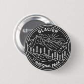 Glacier Nationaal Park Montana Monoline Ronde Button 5,7 Cm (Voorkant /achterkant)