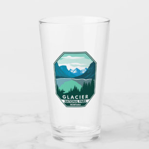 Glacier Nationaal Park Montana Retro Emblem Glas