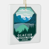 Glacier Nationaal Park Montana Retro Emblem Keramisch Ornament (Rechts)