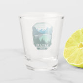 Glacier Nationaal Park Montana Retro Emblem Shot Glas (Achterkant)