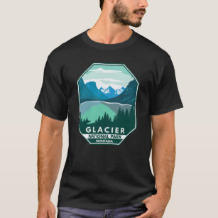 Glacier Nationaal Park Montana Retro Emblem T-shirt