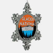 Glacier Nationaal Park Montana Tin Sneeuwvlok Ornament (Links)