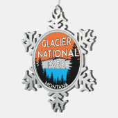 Glacier Nationaal Park Montana Tin Sneeuwvlok Ornament (Rechts)