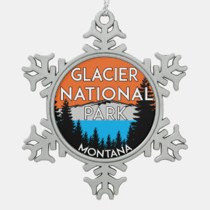 Glacier Nationaal Park Montana Tin Sneeuwvlok Ornament