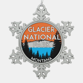 Glacier Nationaal Park Montana Tin Sneeuwvlok Ornament