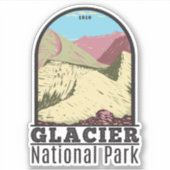 Glacier Nationaal Park Montana Triple Dividsdeel Sticker (Voorkant)