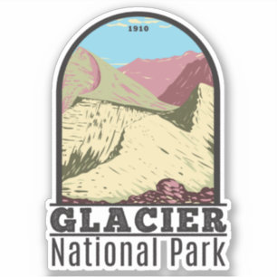 Glacier Nationaal Park Montana Triple Dividsdeel Sticker