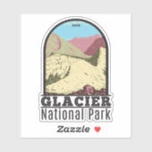 Glacier Nationaal Park Montana Triple Dividsdeel Sticker (Vel)
