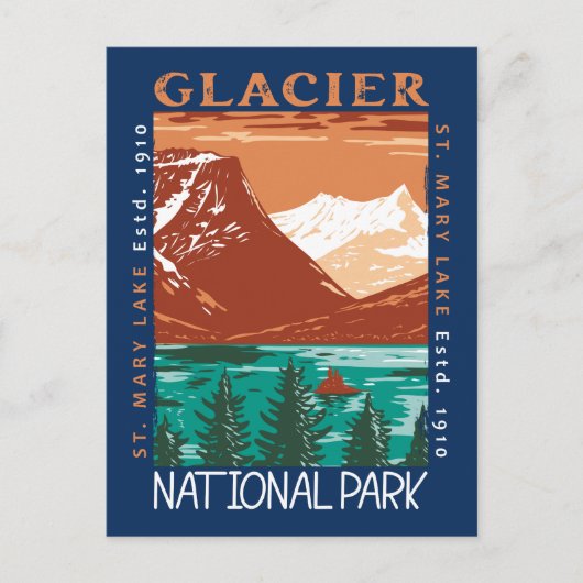 Glacier Nationaal Park Montana  Verstoord Briefkaart (Voorkant)