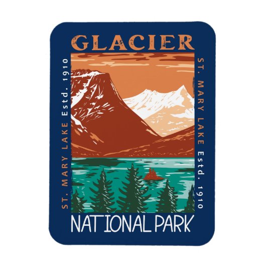 Glacier Nationaal Park Montana  Verstoord Magneet (Verticaal)