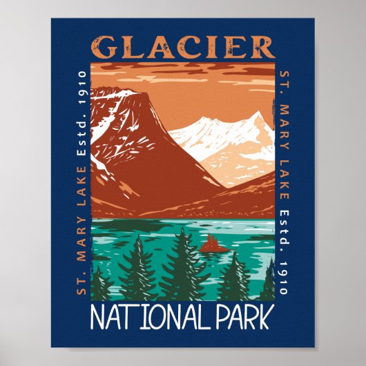 Glacier Nationaal Park Montana  Verstoord Poster (Voorkant)