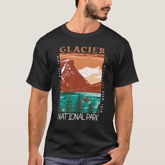 Glacier Nationaal Park Montana  Verstoord T-shirt (Voorkant)