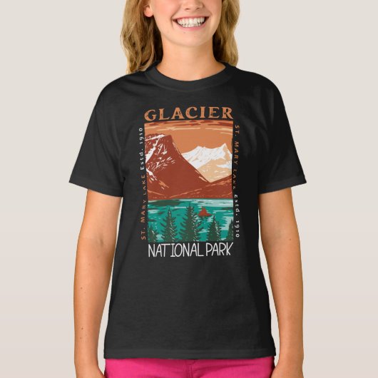 Glacier Nationaal Park Montana  Verstoord T-shirt (Voorkant)