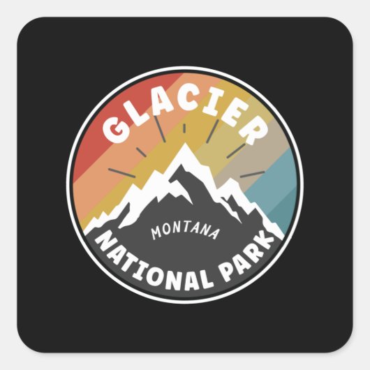 Glacier Nationaal Park Montana Vierkante Sticker (Voorkant)