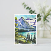 Glacier Nationaal Park Montana Waterverf Schilderi Briefkaart (Staand voorkant)