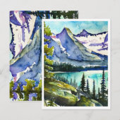 Glacier Nationaal Park Montana Waterverf Schilderi Briefkaart (Voorkant / Achterkant)