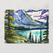 Glacier Nationaal Park Montana Waterverf Schilderi Briefkaart (Achterkant)