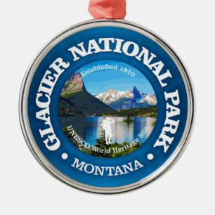 Glacier Nationaal Park (rd)2 Metalen Ornament