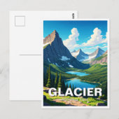 Glacier Nationaal Park Reis Briefkaart (Voorkant / Achterkant)
