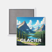 Glacier Nationaal Park Reis Magneet (Voorkant / Achterkant)