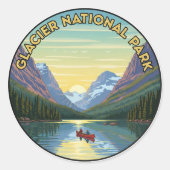 Glacier Nationaal Park Reis Ronde Sticker (Voorkant)