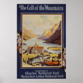 Glacier Nationaal Park Waterton Lakes Poster (Voorkant)