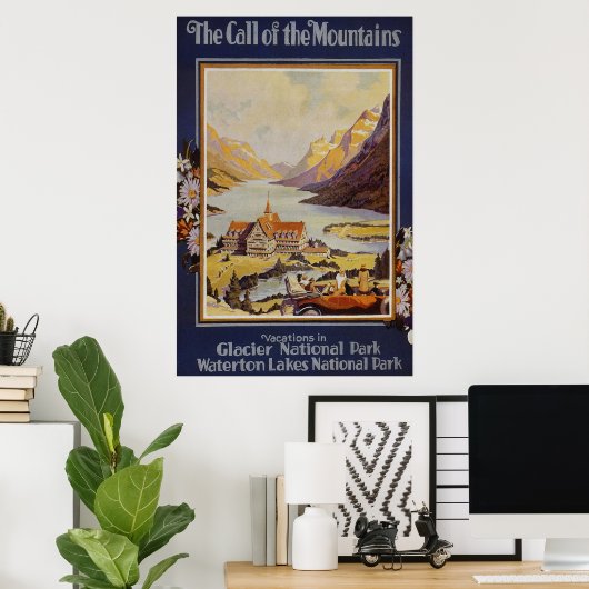 Glacier Nationaal Park Waterton Lakes Poster (Thuiskantoor)