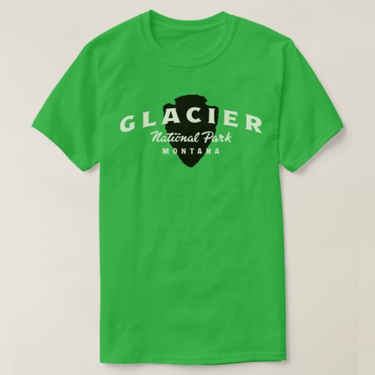 Glacier National Park Arched Text Tan T-shirt (Design voorkant)