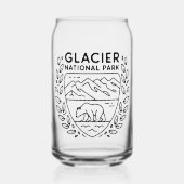 Glacier National Park Beer Embleem Blikvorm Glas (Achterkant)