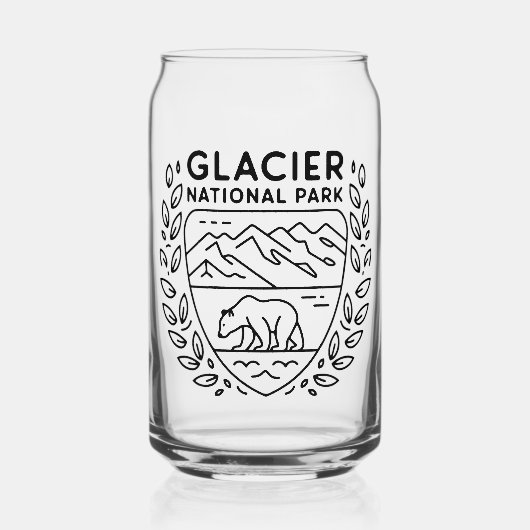 Glacier National Park Beer Embleem Blikvorm Glas (Achterkant)
