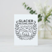Glacier National Park Beer Embleem Briefkaart (Staand voorkant)